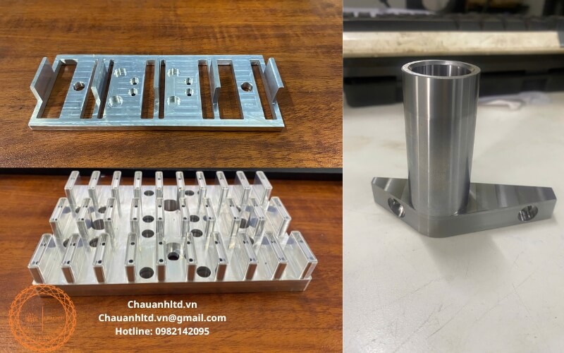 Kỹ thuật viên kiểm tra chất lượng chi tiết cơ khí sau gia công CNC bằng thiết bị đo chính xác